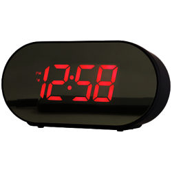 Acctim Dual Port USB Alarm Clock, Black